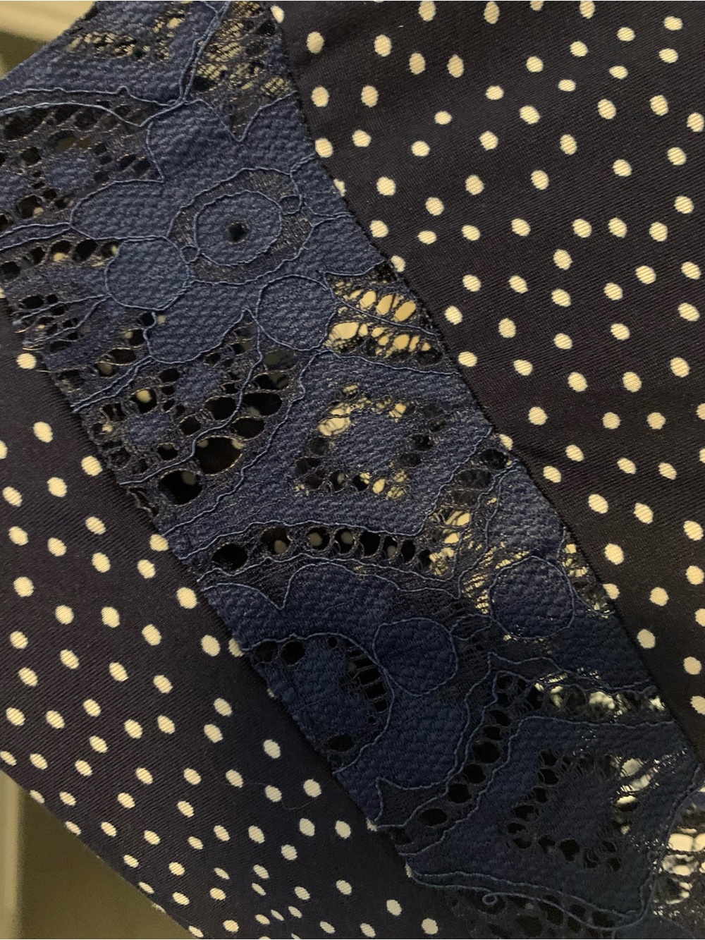 In Bloom Medium Navy and White Polka Dot Robe and Nightgown Set - Picture 4 of 7